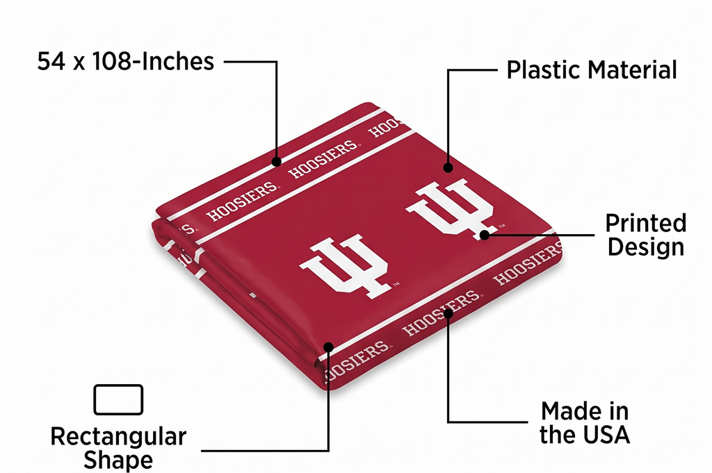 Creative Converting 724924 Indiana University Theme Plastic Tablecloth