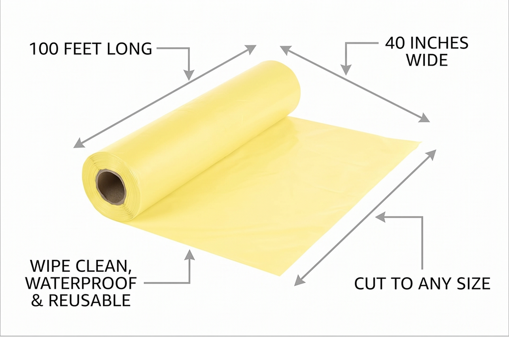 Creative Converting Roll Plastic Table Cover, 100-Feet, Mimosa -, 13014