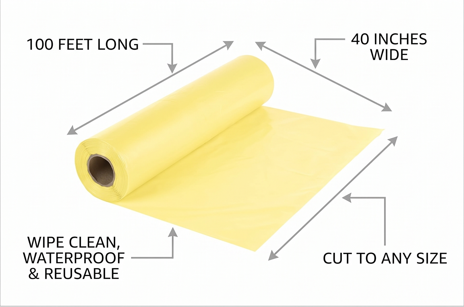 Creative Converting Roll Plastic Table Cover, 100-Feet, Mimosa -, 13014