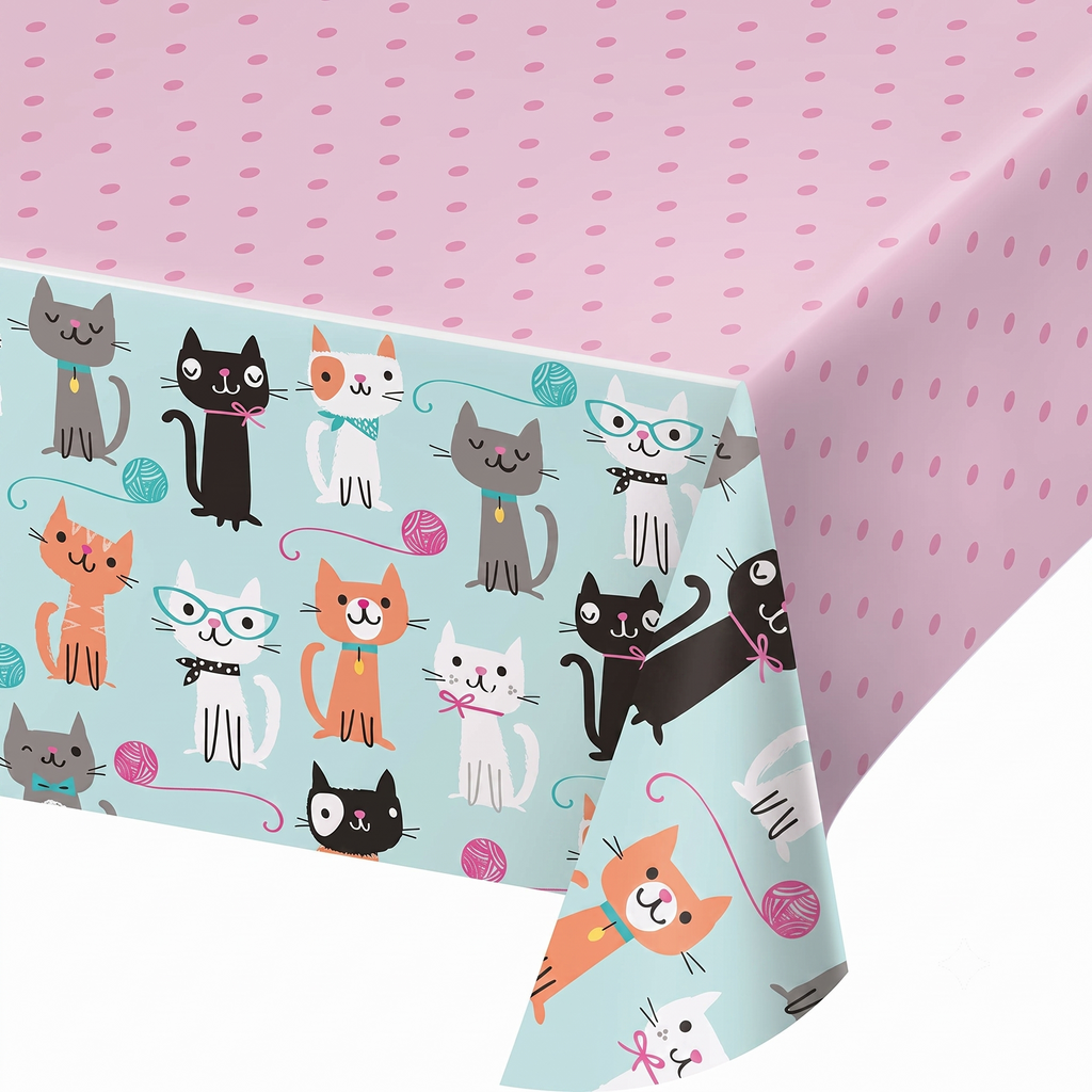 Creative Converting 329399 Cute Cats Plastic Tablecover - 1 Pc