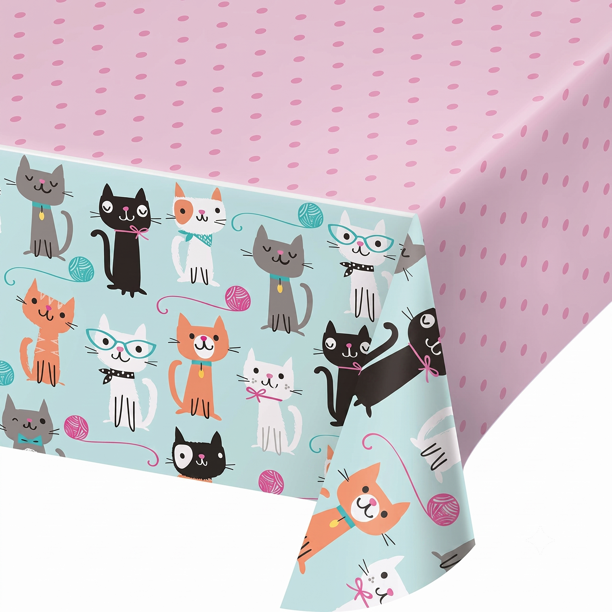 Creative Converting 329399 Cute Cats Plastic Tablecover - 1 Pc