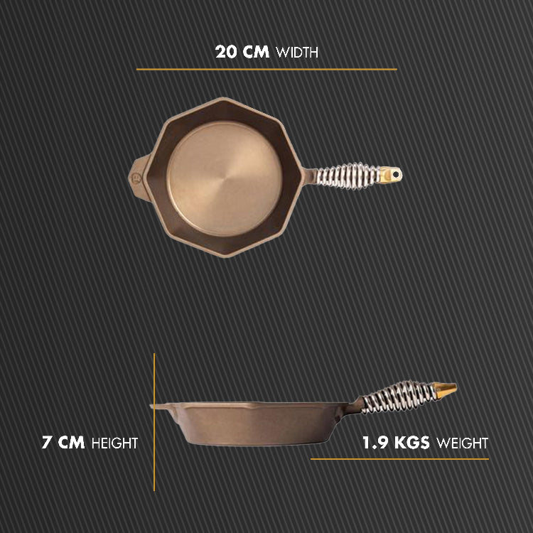FINEX 8" Cast Iron Skillet, Modern Heirloom, Handcrafted in the USA, Pre-seasoned with Organic Flaxseed Oil