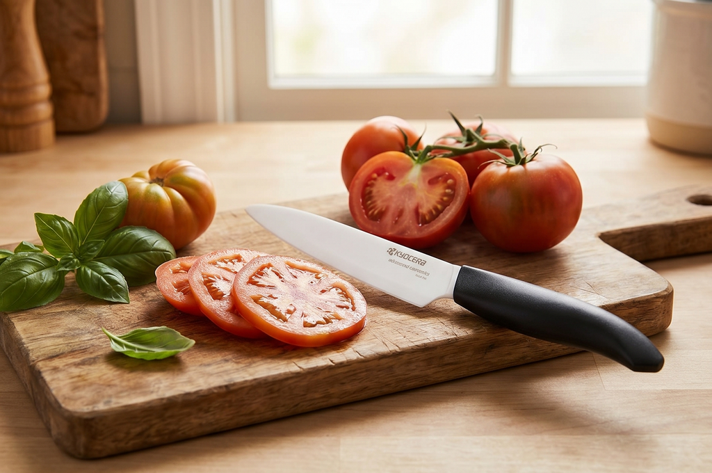 Kyocera Revolution Ceramic Kitchen Knife, 5-inch, White