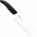Kyocera Advanced Ceramic Revolution Series 6-inch Nakiri Vegetable Cleaver, Black Handle, White Blade