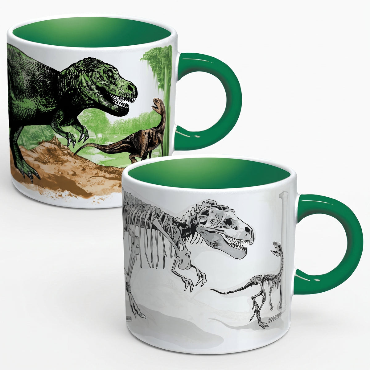 The Unemployed Philosophers Guild Disappearing Dino Mug - Heat Sensitive Color Changing Coffee Mug - Add Hot Liquid and Watch Dinosaurs Turn to Fossils,12 fl oz