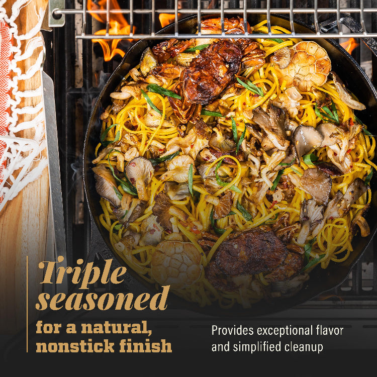 Lodge Blacklock Cast Iron Skillet Set, 10.25" & 12" - Triple Seasoned - Lightweight - Easy Cleanup - Premium Cookware