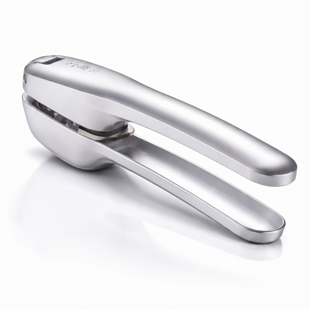 Zyliss Susi 4 Garlic Press - Garlic Crusher for Efficient Mincing - Odor-Free Hands - Large Chamber Made of Durable Stainless Steel - Mess-Free Kitchen Gadget - PFAS-Free Non-Stick Coating - Silver