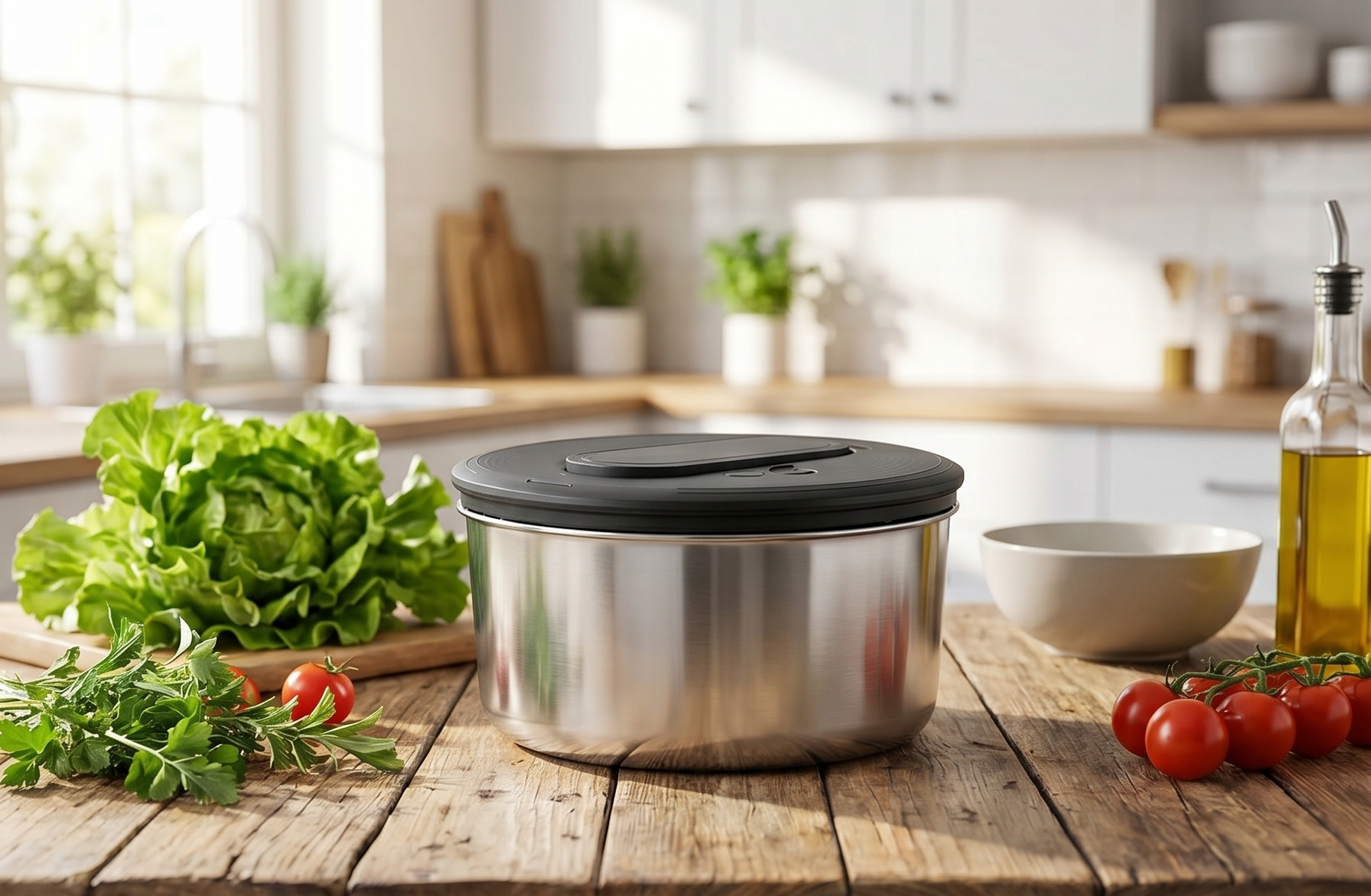 SwiftDry Stainless steel Salad Spinner S