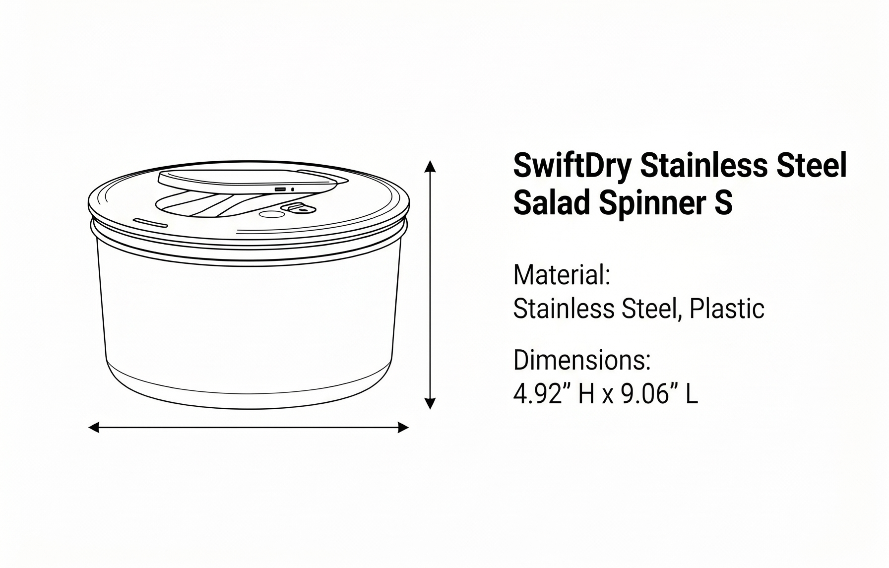 SwiftDry Stainless steel Salad Spinner S