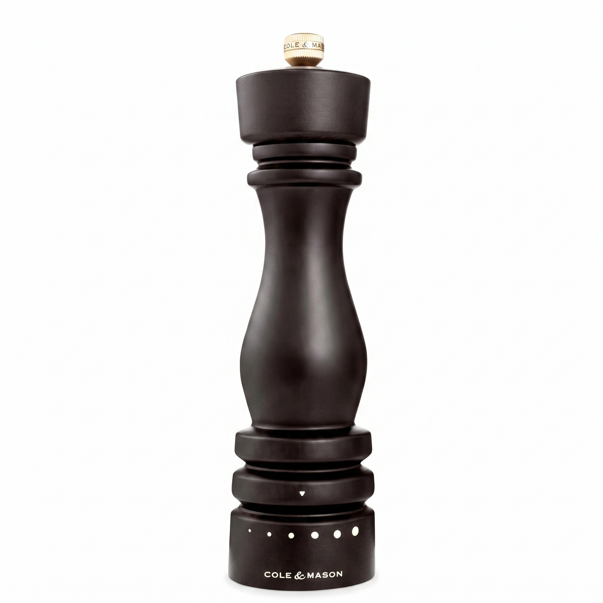 Cole & Mason London Pepper Mill – Refillable Spice Shakers with a Premium Wood Design - Adjustable for Fine to Coarse Seasonings - Uses Carbon Steel Mechanism - Chocolate Wood, 8"