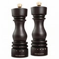 Cole & Mason London Salt & Pepper Mill Gift Set - Refillable Spice Shakers with a Premium Wood Design - Adjustable for Fine to Coarse Seasonings - Uses Carbon Steel Mechanism - Chocolate Wood, 7”