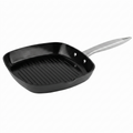 Zyliss Ultimate Pro Square Ceramic Grill Pan - Durable Grill Pan with Non-Stick Coating - Food- & Oven-Safe Pan for Grilling & More - Everyday Pan with Pouring Spout - 10"