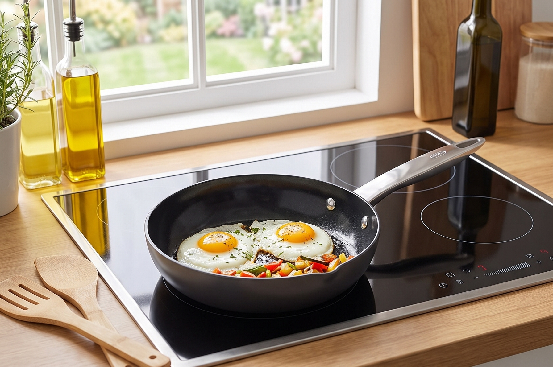 Zyliss Ultimate Pro Ceramic Fry Pan - Aluminium Fry Pan with a Stainless Steel Base & Ceramic Non-Stick Coating - Durable, Everyday-Use - Dishwasher-Safe Kitchen Essential - 8"