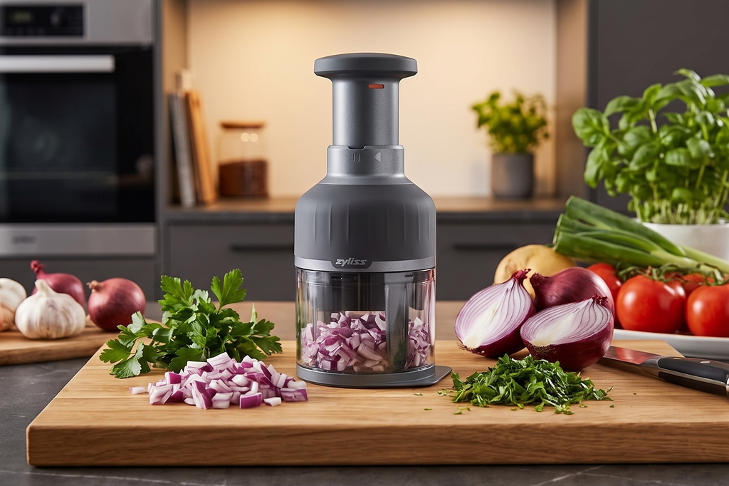 Zyliss Zick Zick Classic Food Chopper - Convenient for Easy, Healthy Meal Prep - Manual Vegetable Chopper with Stainless Steel Blades - Compact & Dishwasher Safe - Zick Zick 3.0