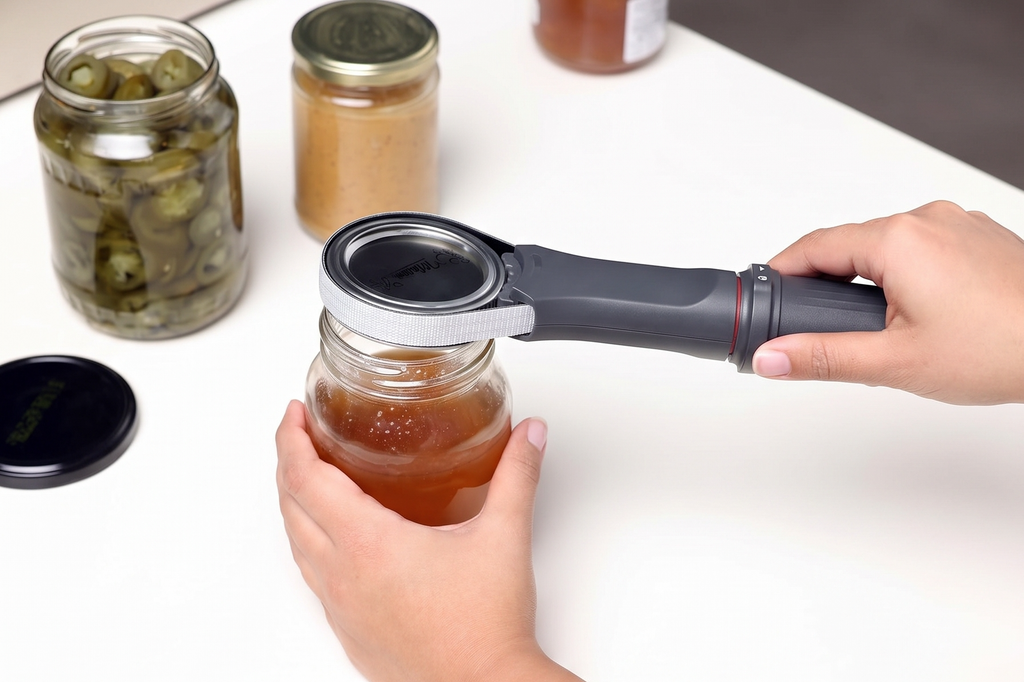 Zyliss Strongboy Jar Opener - Rubberized & Adjustable Jar Opener for Jars Up to 4" - Jar Opener for Seniors & Weak Hands - Kitchen Gadget & Tools - Lid Opener Tool for Jars - White