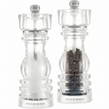 Cole & Mason London Refillable Spice Mill - Kitchen & Home Accessory - Salt & Pepper Grinder Set - Salt Mill with Ceramic Mechanism - Pepper Mill with Carbon Steel Mechanism - 7", Acrylic