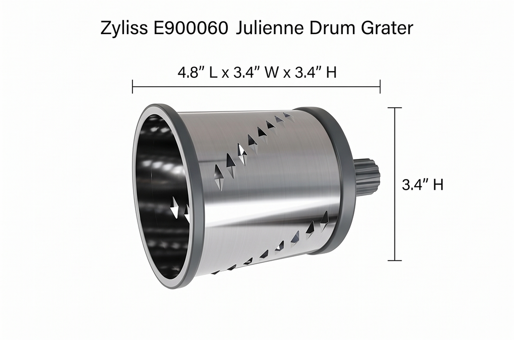 Zyliss E900060 Julienne Drum Grater, Stainless Steel, Slice Fruit and Vegetables Julienne Style, for Use with Zyliss Rotary Cheese Grater, 5 Year Guarantee