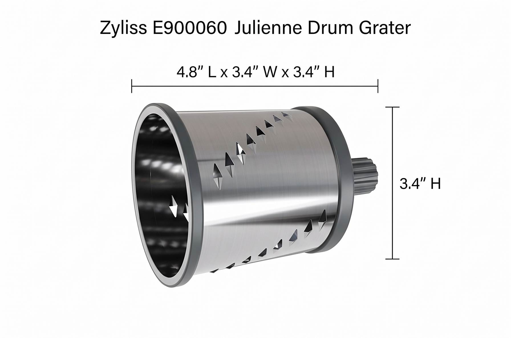 Zyliss E900060 Julienne Drum Grater, Stainless Steel, Slice Fruit and Vegetables Julienne Style, for Use with Zyliss Rotary Cheese Grater, 5 Year Guarantee
