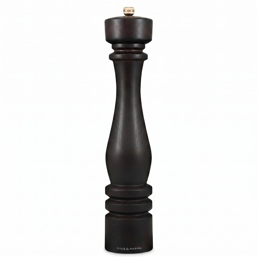 Cole & Mason London Refillable Spice Mill - Kitchen & Home Accessory - Table Black Pepper Grinder - Pepper Mill with Carbon Steel Mechanism - 15", Chocolate Wood
