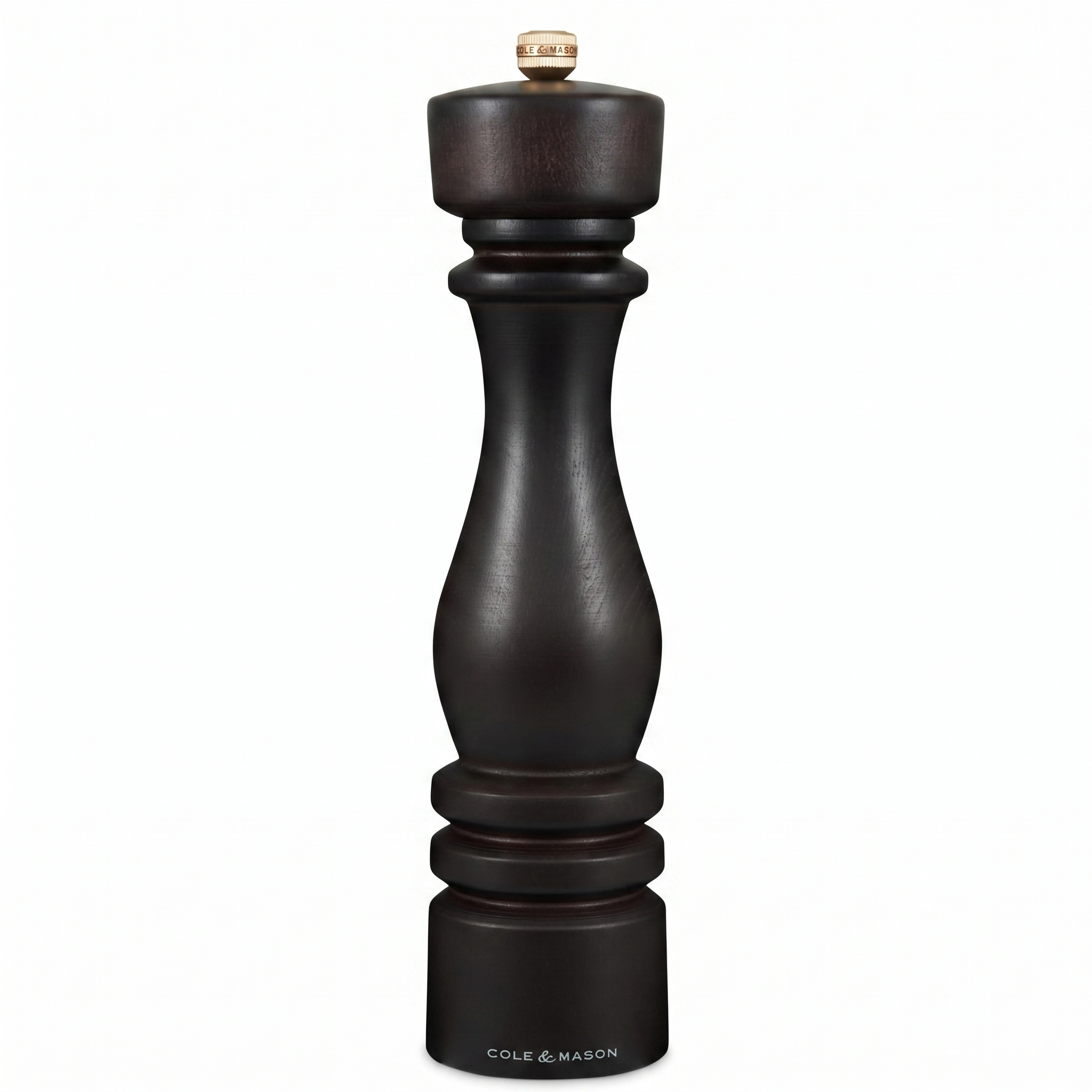 Cole & Mason London Refillable Spice Mill - Kitchen & Home Accessory - Table Black Pepper Grinder - Pepper Mill with Carbon Steel Mechanism - 11", Chocolate Wood
