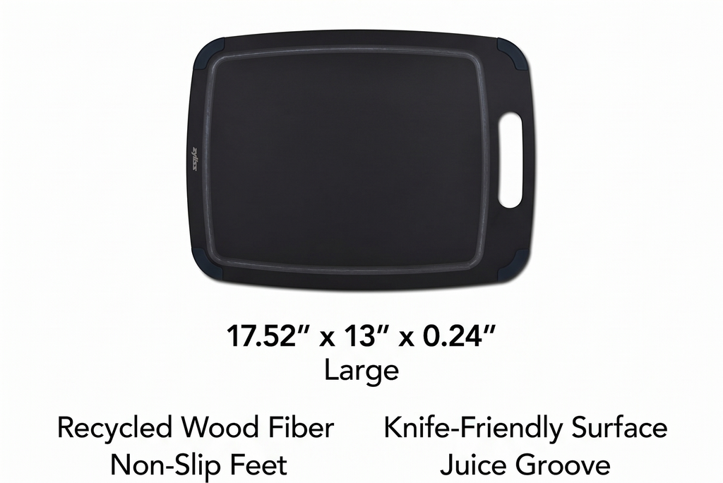 Zyliss Wood Fiber Cutting Board - Recycled Wood Fiber Cutting Board for your Kitchen Accessories - Non-Slip Cutting Board Perfect for Meat, Fish and Vegetables - Large