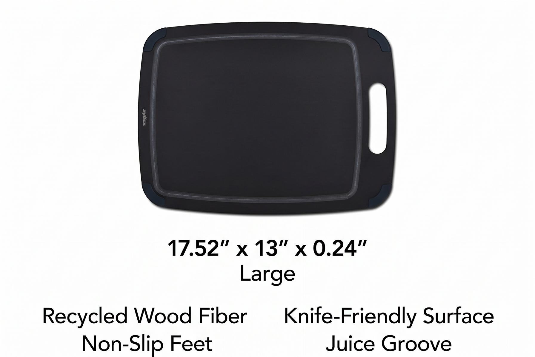 Zyliss Wood Fiber Cutting Board - Recycled Wood Fiber Cutting Board for your Kitchen Accessories - Non-Slip Cutting Board Perfect for Meat, Fish and Vegetables - Large