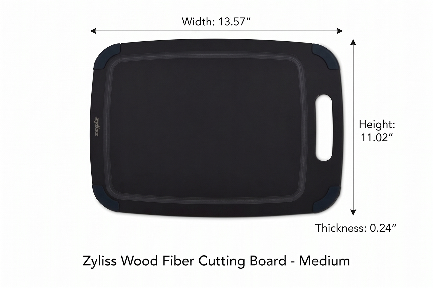 Zyliss Wood Fiber Cutting Board - Recycled Wood Fiber Cutting Board for your Kitchen Accessories - Non-Slip Cutting Board Perfect for Meat, Fish and Vegetables - Medium