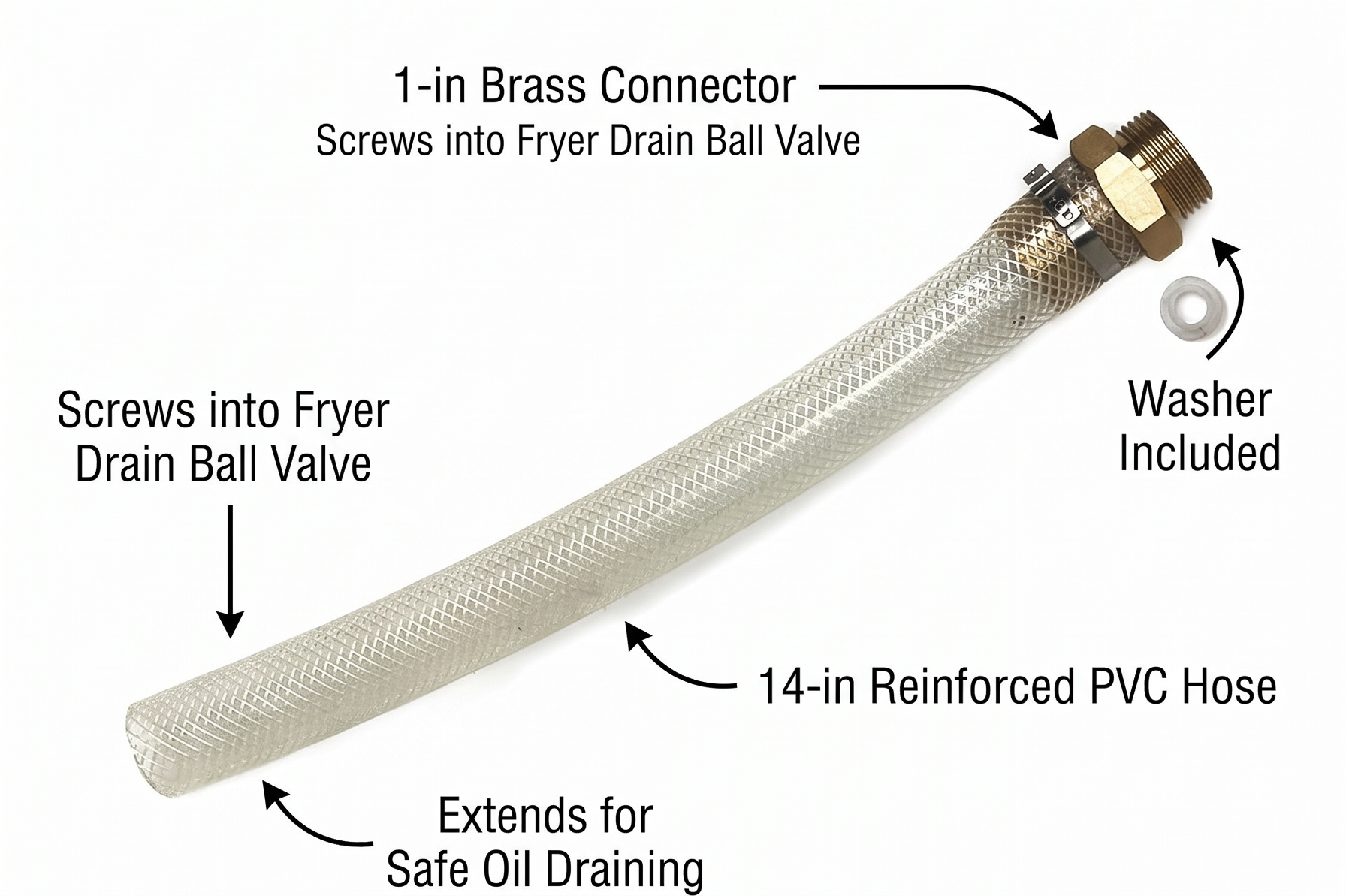 Bayou Classic® 700-602 Bayou® Fryer Drain Extension Hose