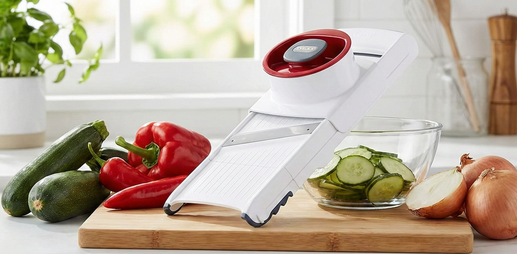 Zyliss Slicer - Food Cutter with Dishwasher Safe Blade & Pieces - Kitchen Tool for Easy & Effortless Slicing - Multipurpose Tool for Vegetables & More - 4-in-1 Slicer & Grater