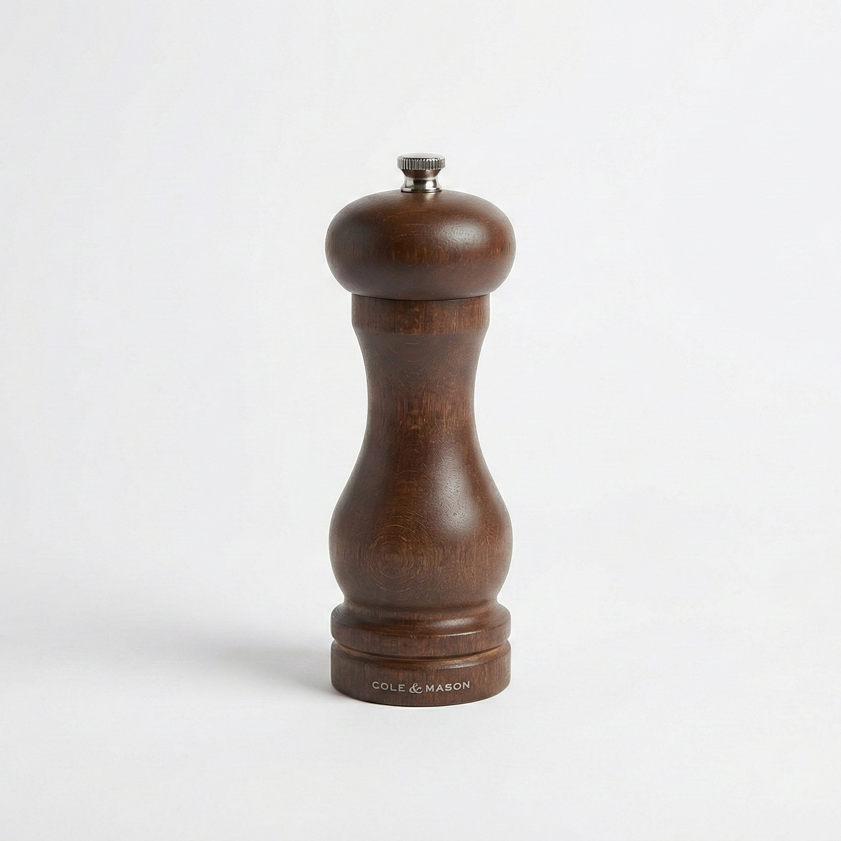COLE & MASON Capstan Wood Pepper Grinder - Wooden Mill Includes Precision Mechanism, 6.5 inch