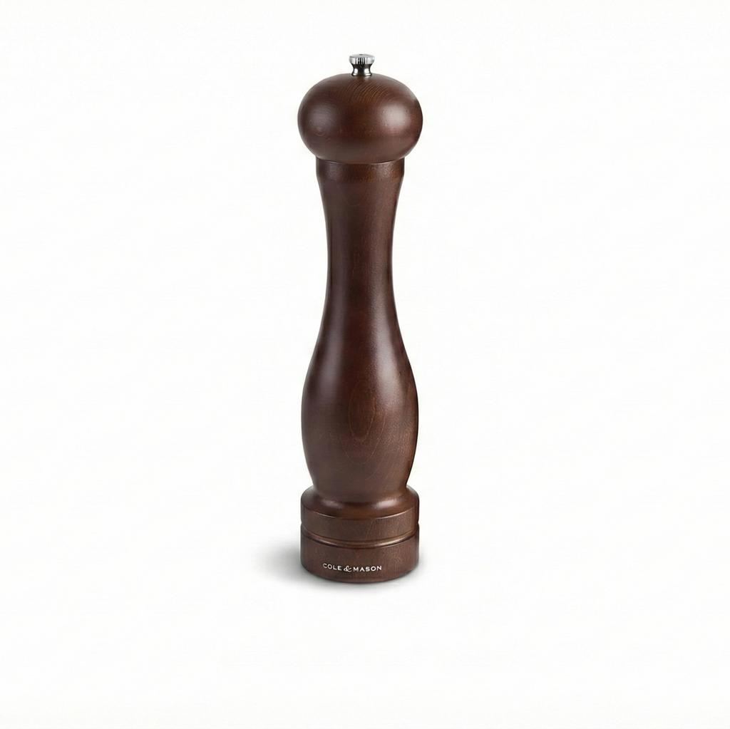 Cole & Mason 12.5-inch Forest Capstan Pepper Mill - Adjustable Pepper Grinder - Refillable Spice Tools - Hand Wash Kitchen Tools - Beech Wood, 12.5"