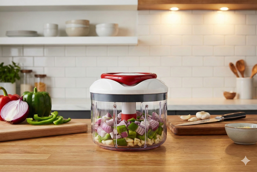 Zyliss Easy Pull Food Chopper and Manual Food Processor - Hand-Held Slicer & Dicer for Fruits & Vegetables - Easy Pull Manual Food Chopper - Cooking Gadgets & Kitchen Essentials - Easy Pull 2.0