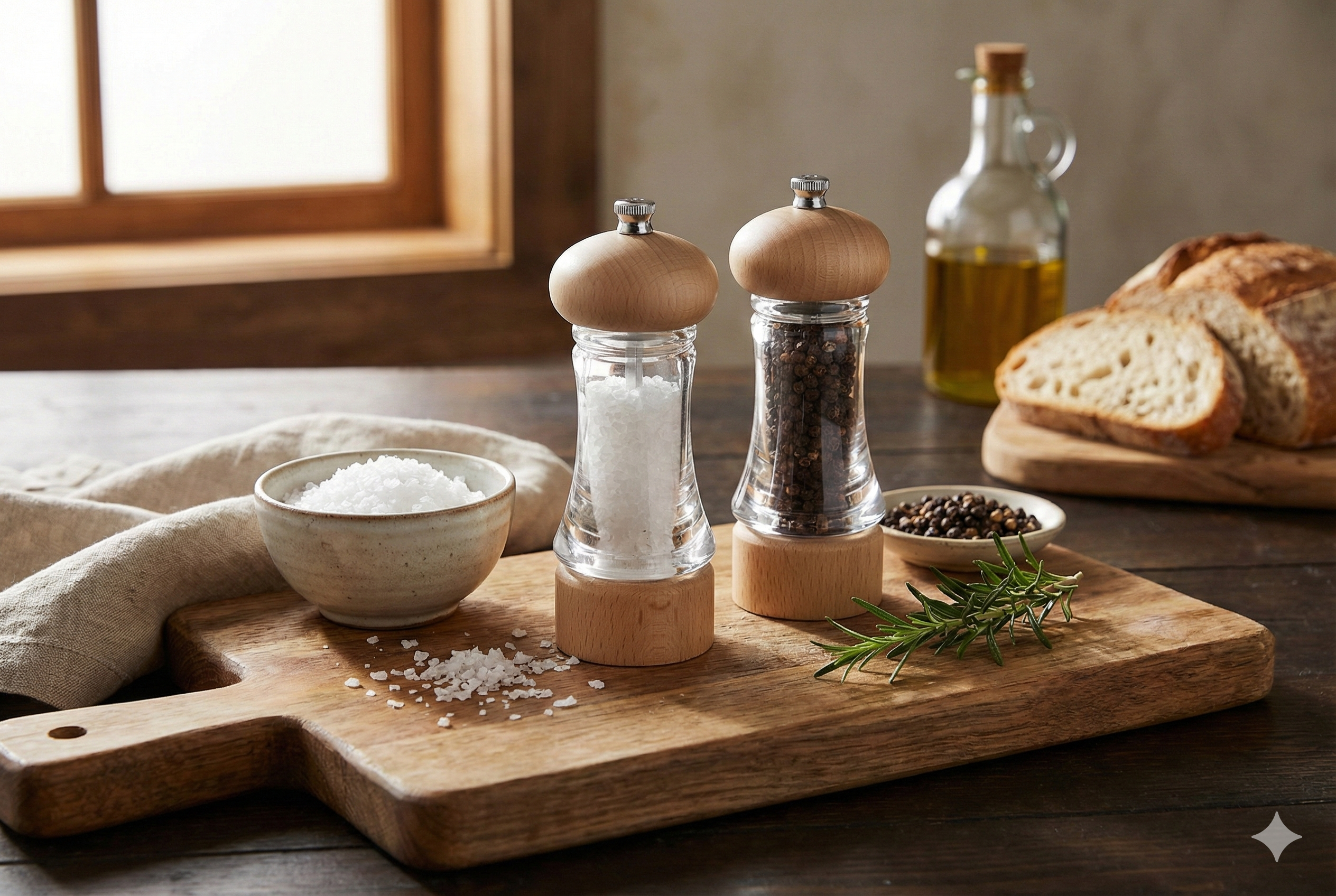 Cole & Mason Basic Woods Mill Gift Set - Adjustable Salt & Pepper Grinders - Refillable Spice Tools - Hand Wash Kitchen Tool - Wood