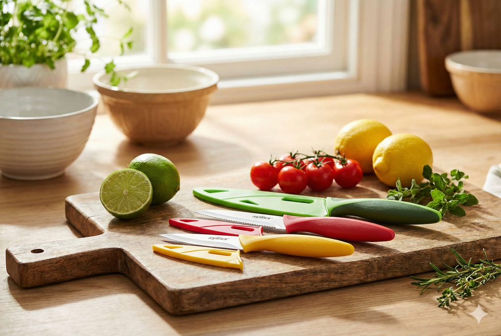 Zyliss 3 Piece Knife Value Set - Kitchen Knife Set - Kitchen Knife Set with Sheath Covers - Includes Paring, Serrated Paring & Utility Knives - Stainless Steel