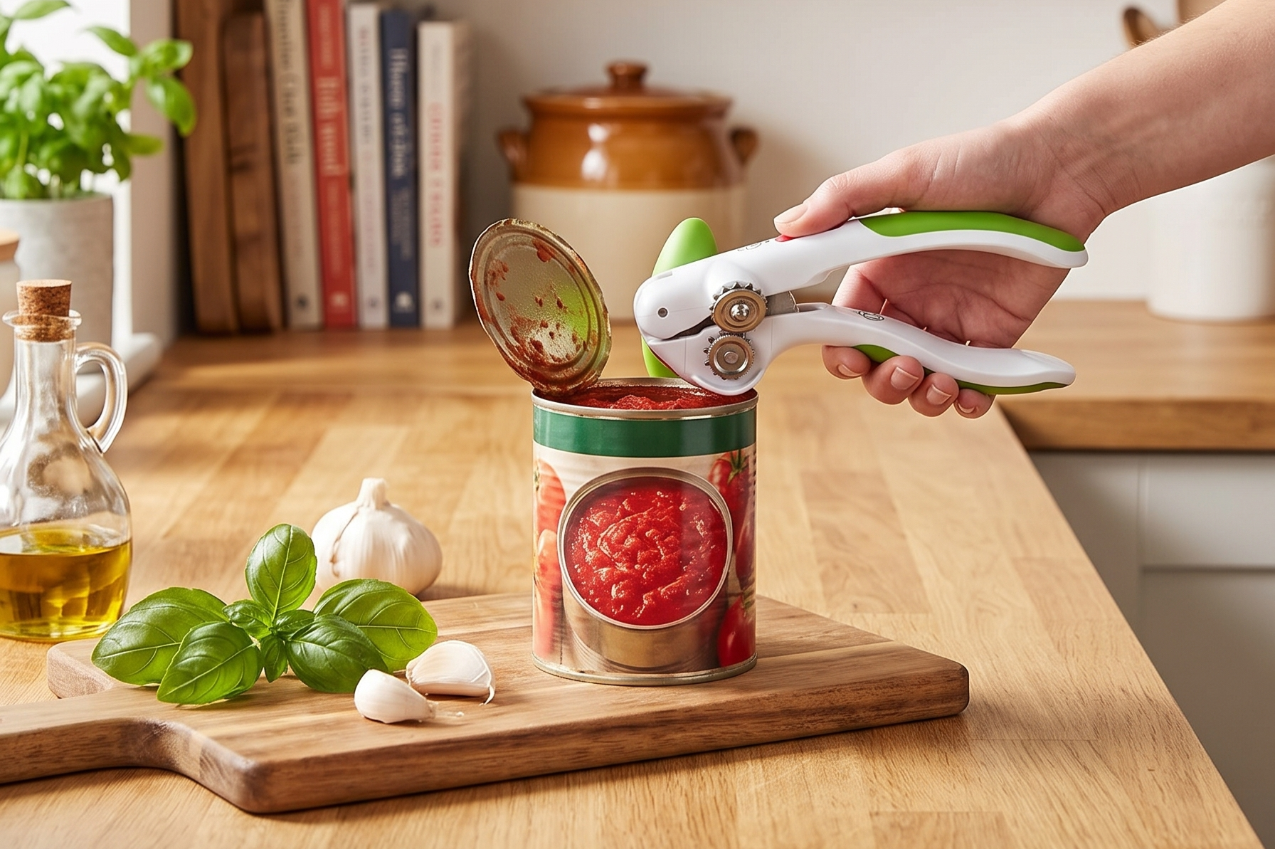 Zyliss Lock N' Lift Manual Can Opener with Lid Lifter Magnet - Heavy-Duty & Handheld Can Opener - Kitchen Gadget for Can Opener Safety - Manual Can Opener for Smooth Edge - Green
