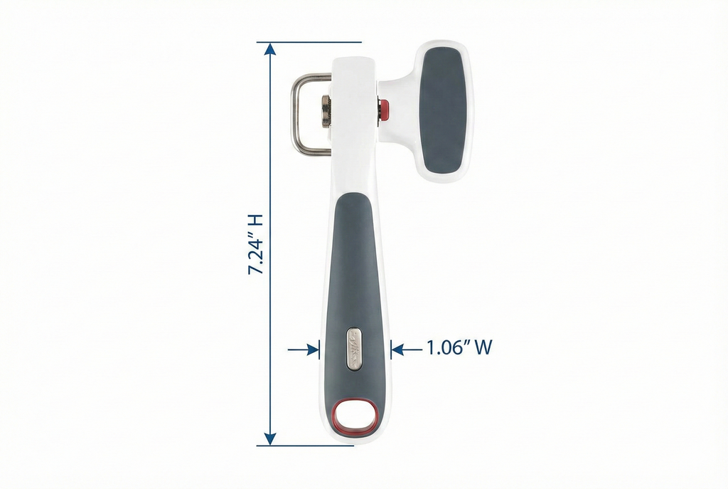 Zyliss Safe Edge Can Opener - Manual Can Opener with Lid Grippers - Safety Tool for Smooth Edges - Left- & Right-Handed Kitchen Essential - Handheld Kitchen Tool - Gray