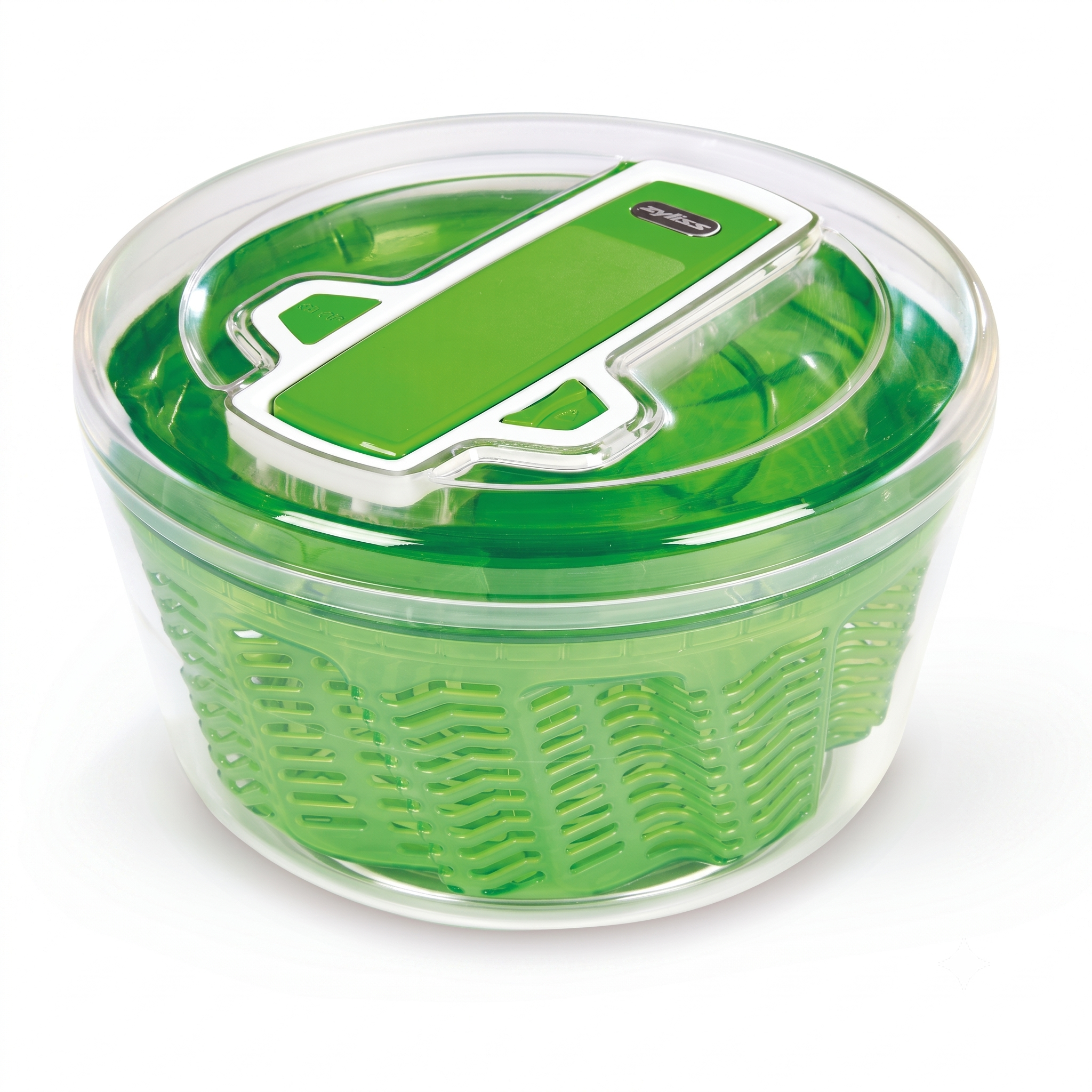 Zyliss Swift Dry Salad Spinner Large - Plastic Lettuce Colander and Spinner - Vegetable and Fruit Washer and Dryer - Dishwasher Safe Produce Tosser and Salad Spinner - Green, Large