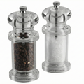 COLE & MASON 505 Salt and Pepper Grinder Set - Clear Acrylic Mills Includes Precision Mechanisms and Premium Sea Salt and Peppercorns