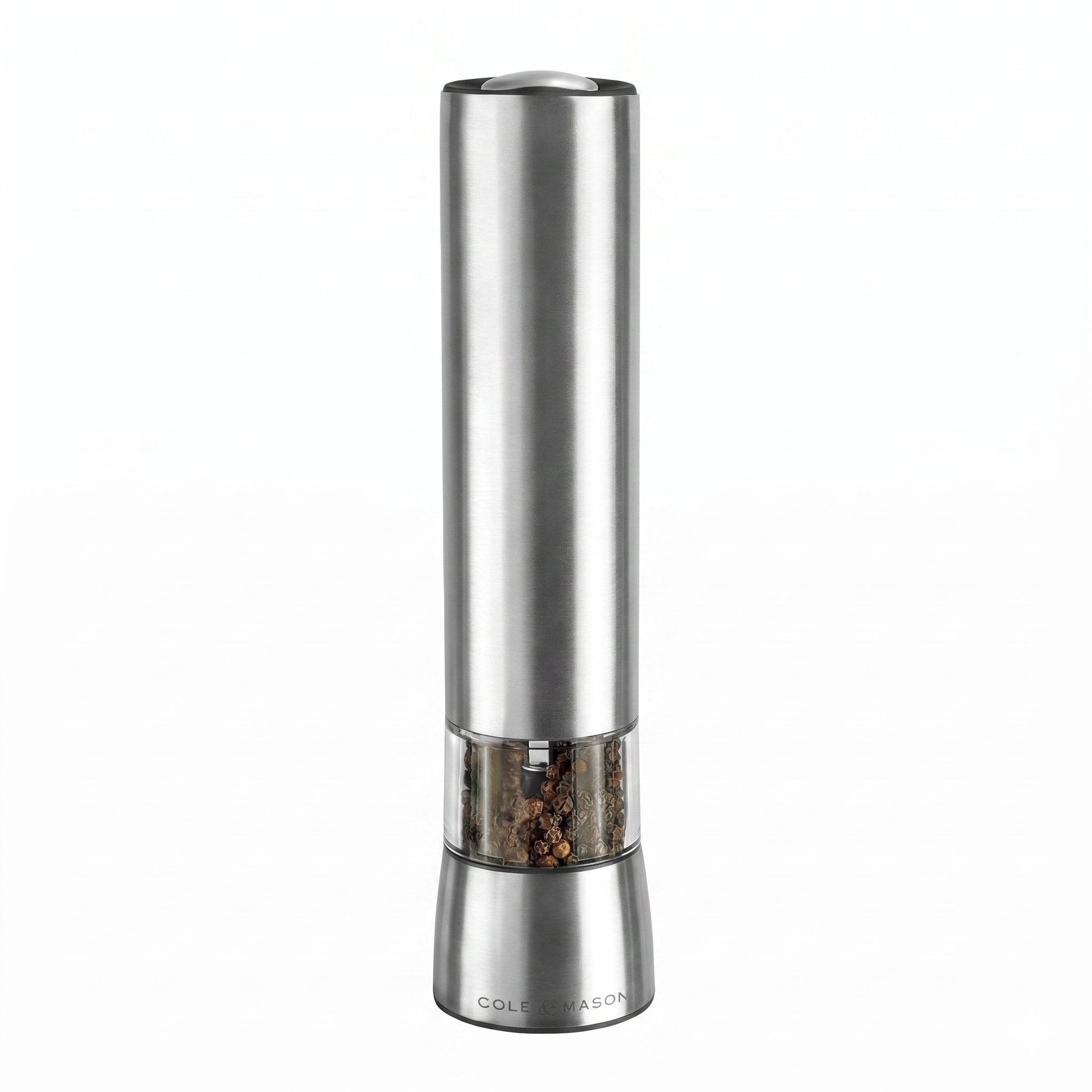 Cole & Mason Hampstead Electronic Pepper Mill - Electric Pepper Grinder Set - Adjustable Electric Spice Grinder - Hand Wash - Stainless Steel