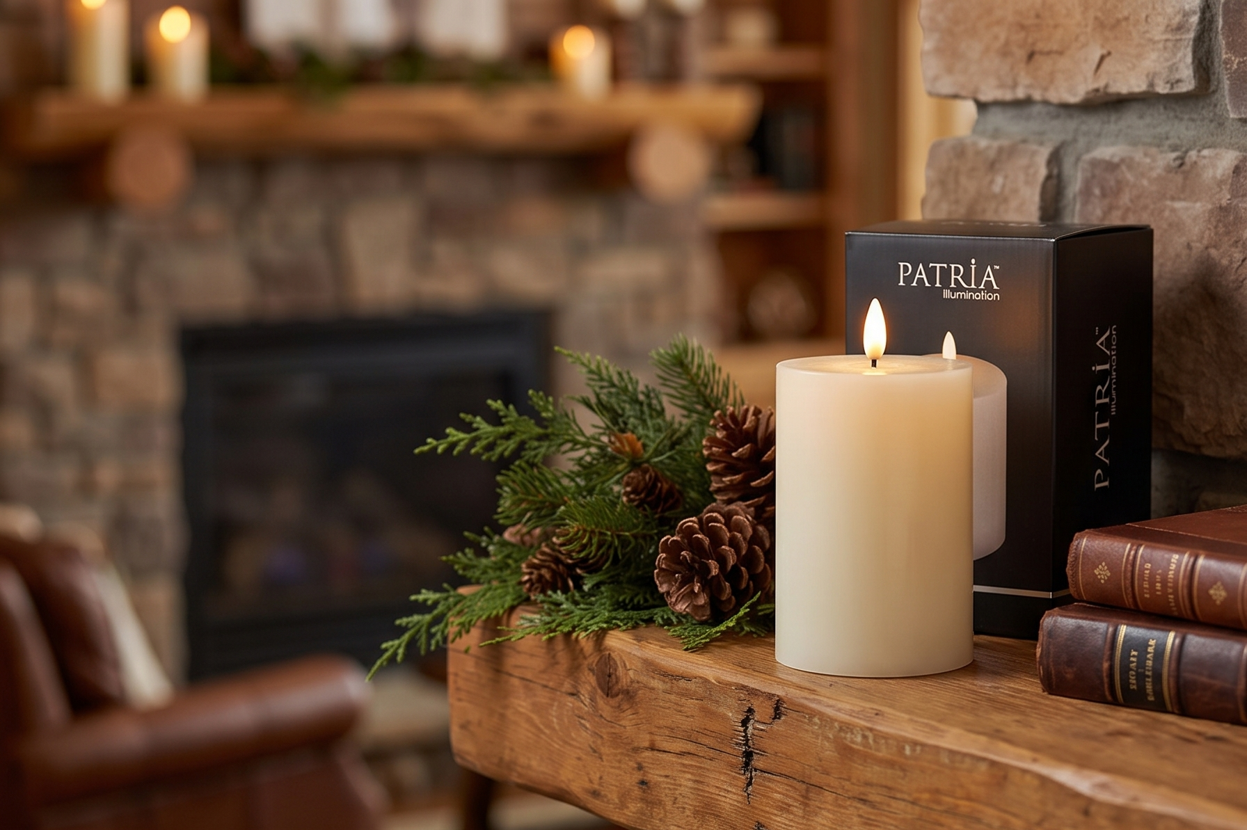 3 Inch x 4 Inch Patria LED Pillar Candle Ivory
