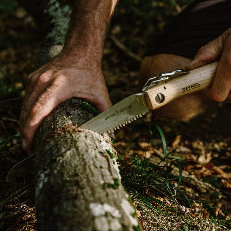 Opinel Folding Saw - Gardening and Camping Folding Carbon Steel Saw with Beechwood Handle