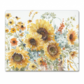 CounterArt Sunflowers Forever 3mm Tempered Glass Cutting Board Serving Board Charcuterie Board 15" x 12"