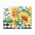 CounterArt Sunflower Fields 3mm Tempered Glass Cutting Board 15” x 12” Serving Board Charcuterie Board