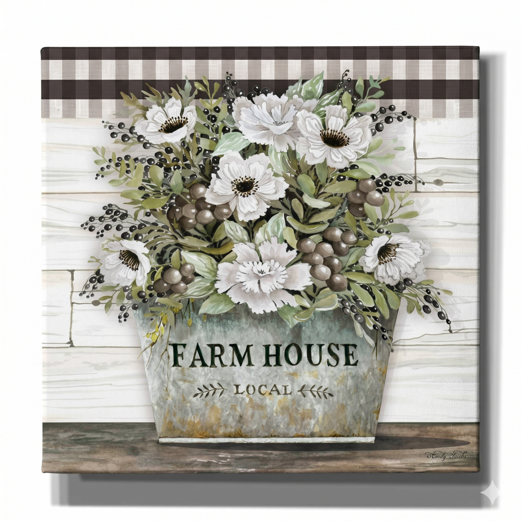 CounterArt Vintage Farmhouse 3mm Tempered Glass Cutting Board Serving Board Charcuterie Board 12" x 15"