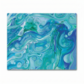 CounterArt Ocean Vibe Blue Swirls 3mm Tempered Glass Cutting Board Manufactured in the USA Serving Board Charcuterie Board 12" x 15"