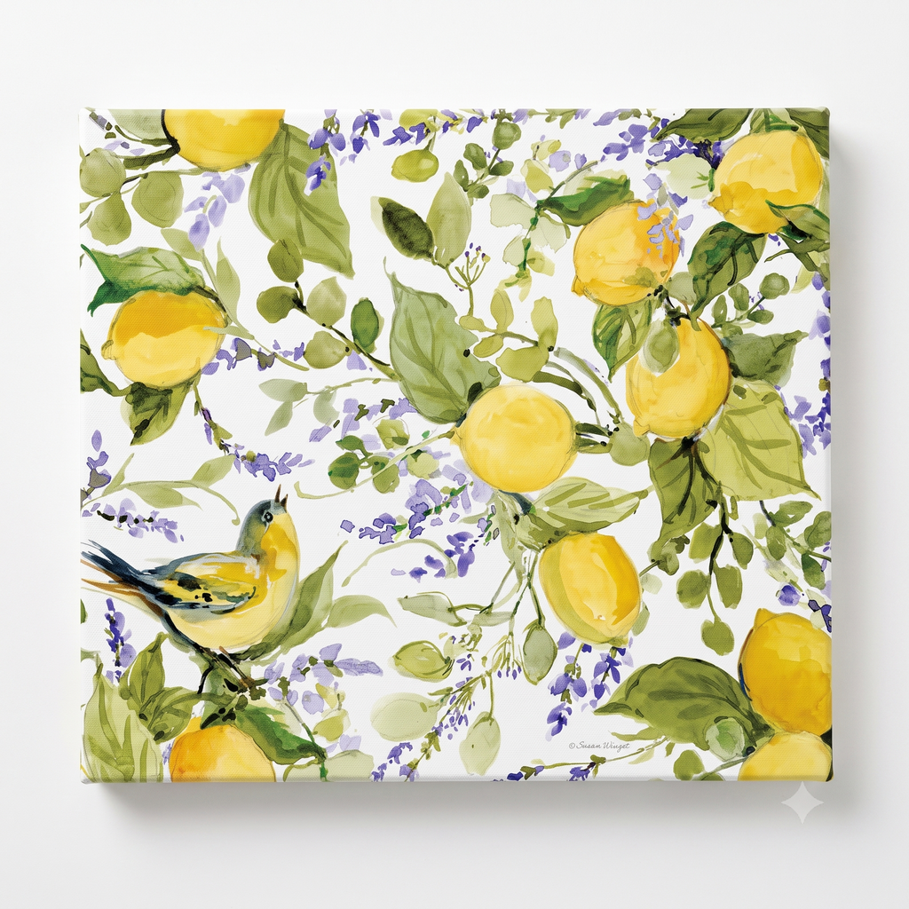 CounterArt Watercolor Lemons 3mm Tempered Glass Cutting Board Serving Board Charcuterie Board 12" x 15"