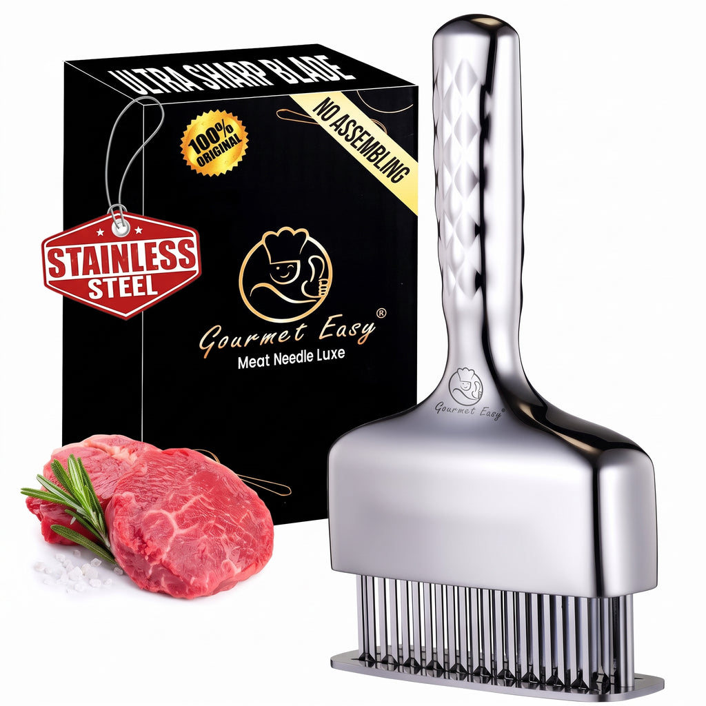 Meat Tenderizer Tool, Stainless Steel Blade Tenderizer for Meat – Extra Long Handle, Rustproof One-Piece Meat Tenderizer Mallet & Hammer, Steak Cooking Accessories, No Assembly Needed, 5-Year Warranty