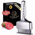 Meat Tenderizer Tool, Stainless Steel Blade Tenderizer for Meat – Extra Long Handle, Rustproof One-Piece Meat Tenderizer Mallet & Hammer, Steak Cooking Accessories, No Assembly Needed, 5-Year Warranty