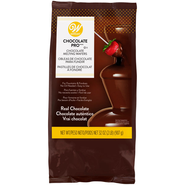 Wilton Chocolate Pro Melting Chocolate Wafers for Fountains and Fondue, Easy to Use and Smooth Flowing, Great for Coating Strawberries, Cake Pops, or Pretzels, No Oil Needed, Real Chocolate
