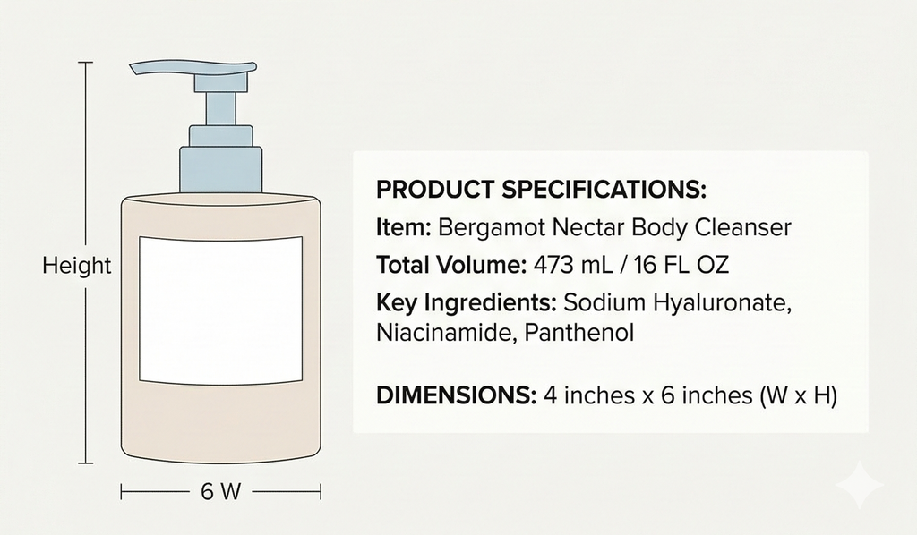 Thymes Nourishing Body Cleanser - Large Moisturizing Body Wash with Pump - Hydrating Cleanser - Notes of Bergamot, Orange Flower, Lemon, Lotus & Sandalwood. (Bergamot Nectar, 16 fl oz)